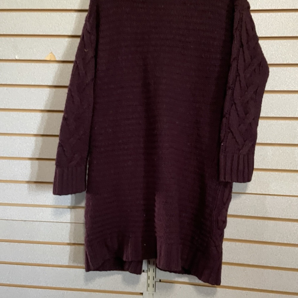 Charlotte Russe S Maroon Long Sleeve Cardigan Sweater Open Front‎ Pockets
